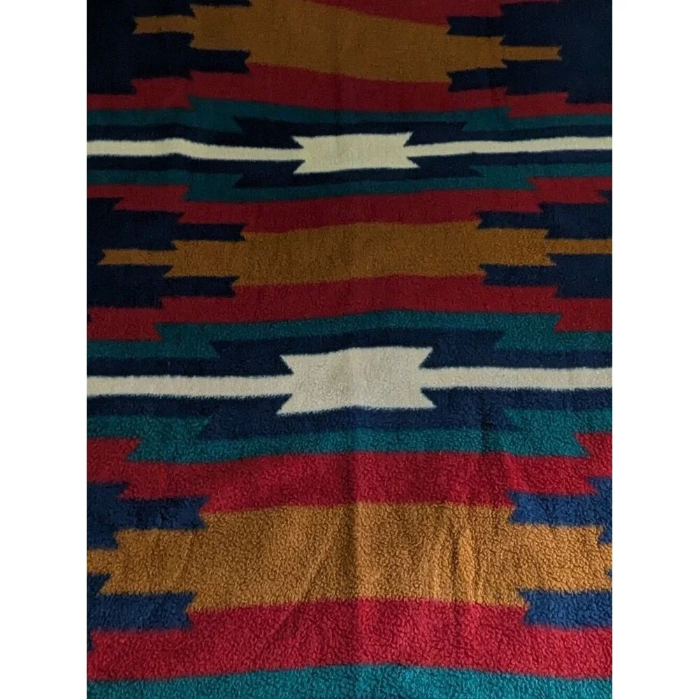 Vintage Biederlack Blanket Southwest Aztec Design